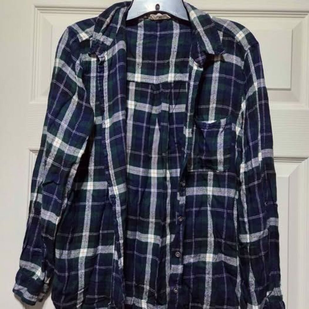 Jane and Dulaney Women's Large blue plaid shirt